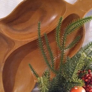 Vintage wooden 3 sectioned monkey pod